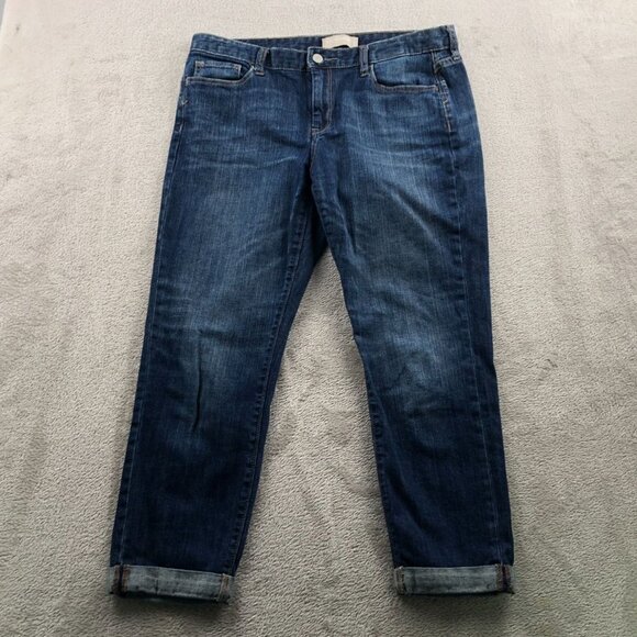 Banana Republic Womens Jeans Size 30/10 Blue Denim Straight Leg Cuffed Cropped - Picture 15 of 16